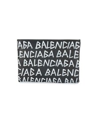 Мужской черно-белый кожаный мужской клатч от Balenciaga