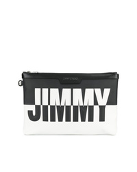 Мужской черно-белый кожаный мужской клатч от Jimmy Choo