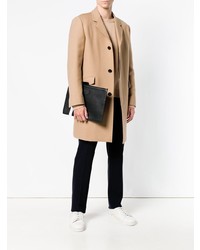 Мужской черно-белый кожаный мужской клатч от Bally