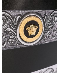 Мужской черно-белый кожаный мужской клатч от Versace