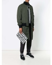 Мужской черно-белый кожаный мужской клатч от Versus