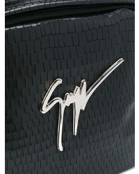 Мужской черно-белый кожаный рюкзак с принтом от Giuseppe Zanotti