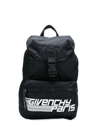 Мужской черно-белый кожаный рюкзак с принтом от Givenchy