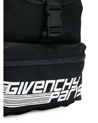 Мужской черно-белый кожаный рюкзак с принтом от Givenchy