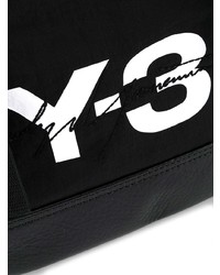 Мужской черно-белый кожаный рюкзак с принтом от Y-3