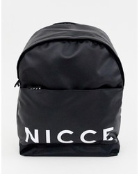 Мужской черно-белый кожаный рюкзак с принтом от Nicce London