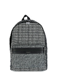 Мужской черно-белый кожаный рюкзак с узором "гусиные лапки" от Michael Kors Collection