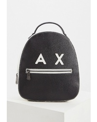 Женский черно-белый кожаный рюкзак от Armani Exchange
