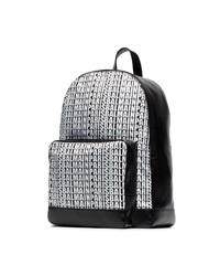 Мужской черно-белый кожаный рюкзак от Balmain