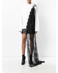 Женский черно-белый кружевной свитер с круглым вырезом от Seen