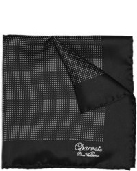 Черно-белый нагрудный платок в горошек от Charvet