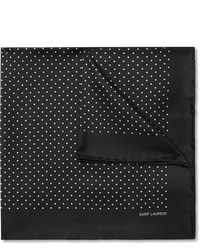 Черно-белый нагрудный платок в горошек от Saint Laurent