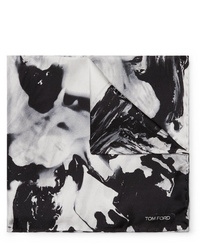 Черно-белый нагрудный платок с принтом от Tom Ford