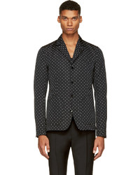 Мужской черно-белый пиджак в горошек от Dolce & Gabbana