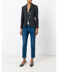 Женский черно-белый пиджак в горошек от Gucci