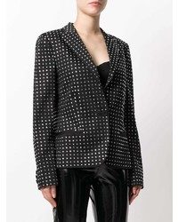 Женский черно-белый пиджак в горошек от Moschino