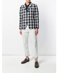 Мужской черно-белый пиджак в клетку от Tagliatore