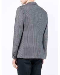 Мужской черно-белый пиджак в мелкую клетку от BOSS