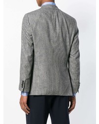 Мужской черно-белый пиджак в мелкую клетку от Brioni