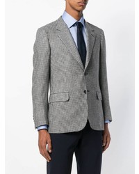Мужской черно-белый пиджак в мелкую клетку от Brioni