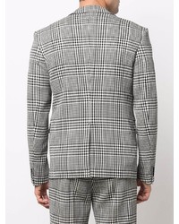 Мужской черно-белый пиджак в мелкую клетку от Versace