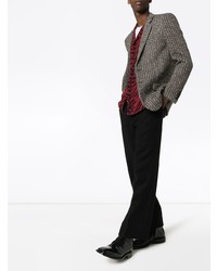 Мужской черно-белый пиджак с принтом от Saint Laurent