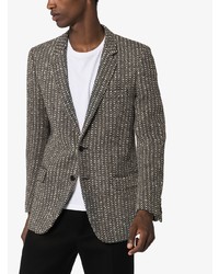 Мужской черно-белый пиджак с принтом от Saint Laurent