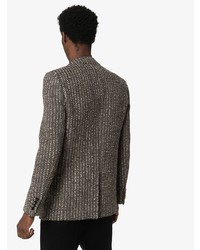 Мужской черно-белый пиджак с принтом от Saint Laurent