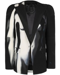 Мужской черно-белый пиджак с принтом от Balmain