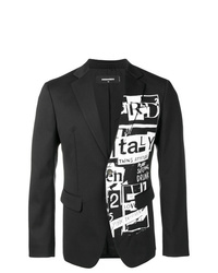 Мужской черно-белый пиджак с принтом от DSQUARED2