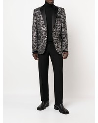 Мужской черно-белый пиджак с принтом от Philipp Plein