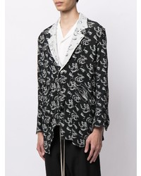Мужской черно-белый пиджак с принтом от Sulvam