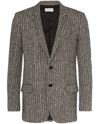 Мужской черно-белый пиджак с принтом от Saint Laurent