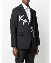 Мужской черно-белый пиджак с принтом от Karl Lagerfeld