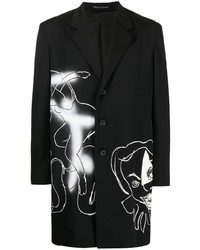 Мужской черно-белый пиджак с принтом от Yohji Yamamoto