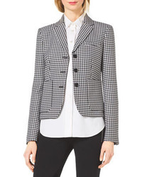 Черно-белый пиджак с узором "гусиные лапки"