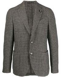 Мужской черно-белый пиджак с узором "гусиные лапки" от Lardini