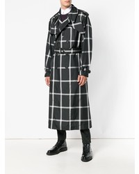 Мужской черно-белый плащ с принтом от Alexander McQueen