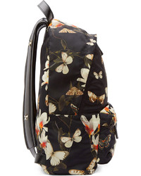 Женский черно-белый рюкзак из плотной ткани с принтом от Givenchy