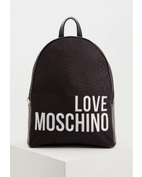 Женский черно-белый рюкзак из плотной ткани с принтом от Love Moschino