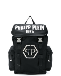 Мужской черно-белый рюкзак из плотной ткани с принтом от Philipp Plein