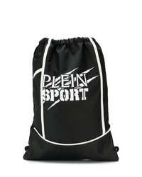 Мужской черно-белый рюкзак из плотной ткани с принтом от Plein Sport