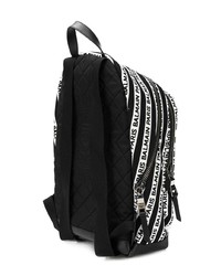 Мужской черно-белый рюкзак из плотной ткани с принтом от Balmain