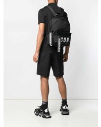 Мужской черно-белый рюкзак из плотной ткани от DSQUARED2