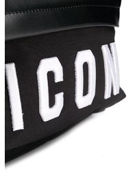 Мужской черно-белый рюкзак из плотной ткани от DSQUARED2