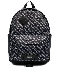 Мужской черно-белый рюкзак из плотной ткани от VERSACE JEANS COUTURE