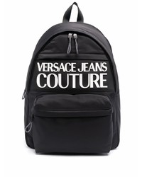 Мужской черно-белый рюкзак из плотной ткани от VERSACE JEANS COUTURE