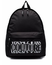 Мужской черно-белый рюкзак из плотной ткани от VERSACE JEANS COUTURE