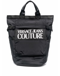 Мужской черно-белый рюкзак из плотной ткани от VERSACE JEANS COUTURE