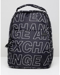 Мужской черно-белый рюкзак с принтом от Armani Exchange